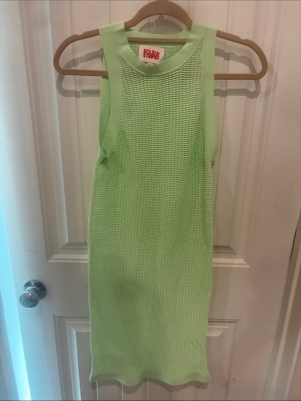Solid & Striped Green Open Knit Mesh Midi Cover Up Dress S